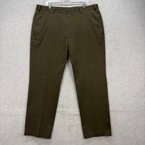 Orvis Chino Pants Mens 40x30 Olive Green Flat Front Straight Leg Casual Outdoor